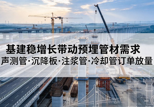 塔什库尔干基建稳增长带动预埋监测管材需求，声测管、沉降板、注浆管订单持续放量
